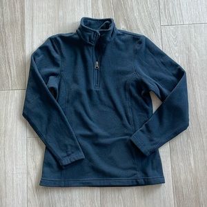 LANDs END Navy Fleece 3/4 zip UNISEX